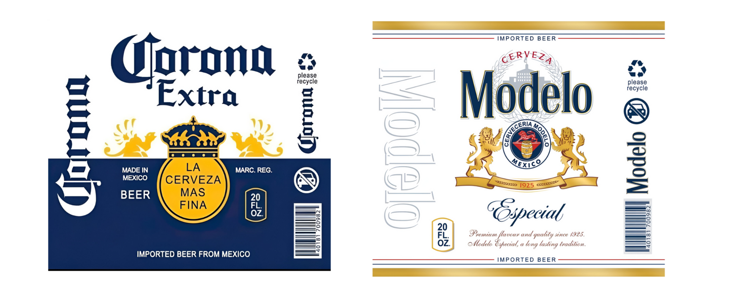 Corona y Modelo 16oz