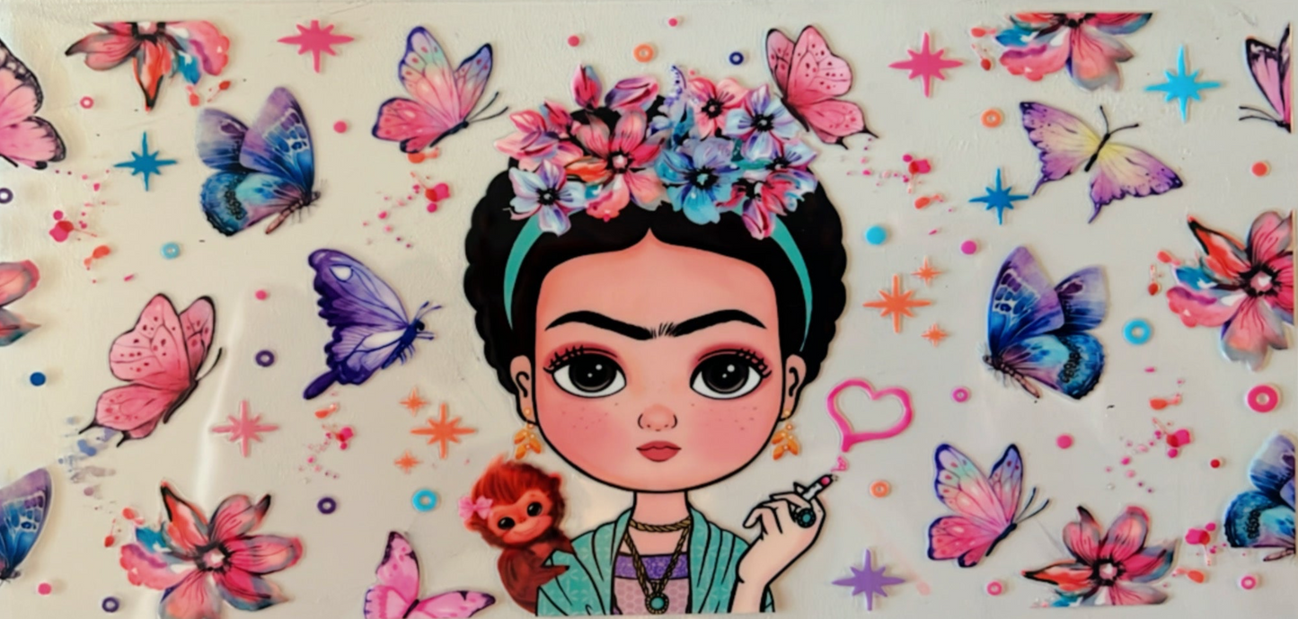 Frida con Mariposas 16oz