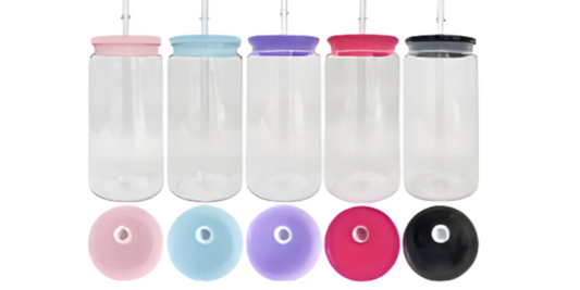 Acrylic Can Cups with color Lids 16oz